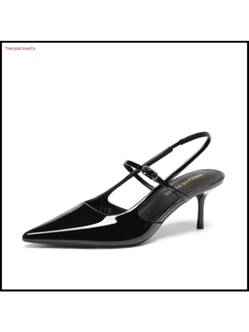 Slingback Kitten Heel Mary Jane Pump Faux Leather
